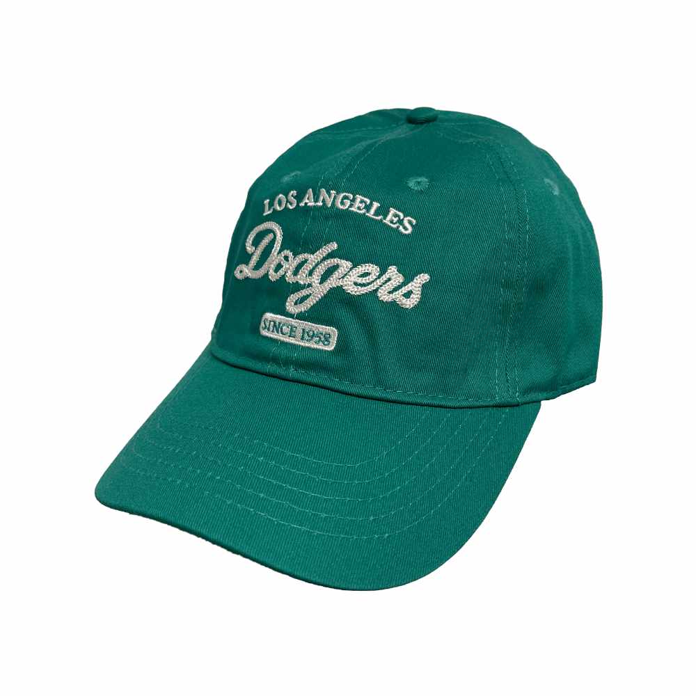 MLB Los Angeles Dodgers Varsity Lettering Logo Unstructured Ball Cap Green
