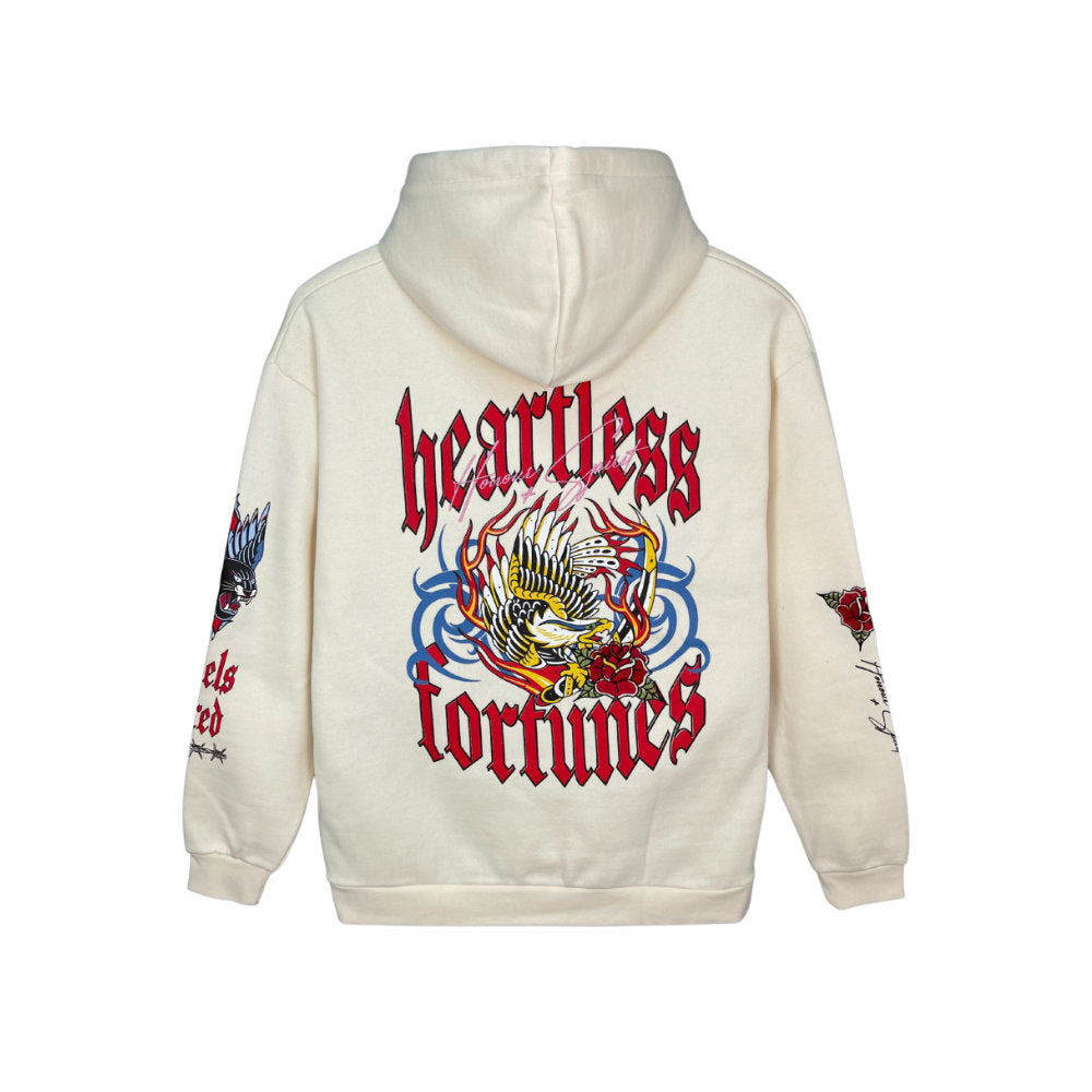 ABSENT Embroidery Hoodie Cream
