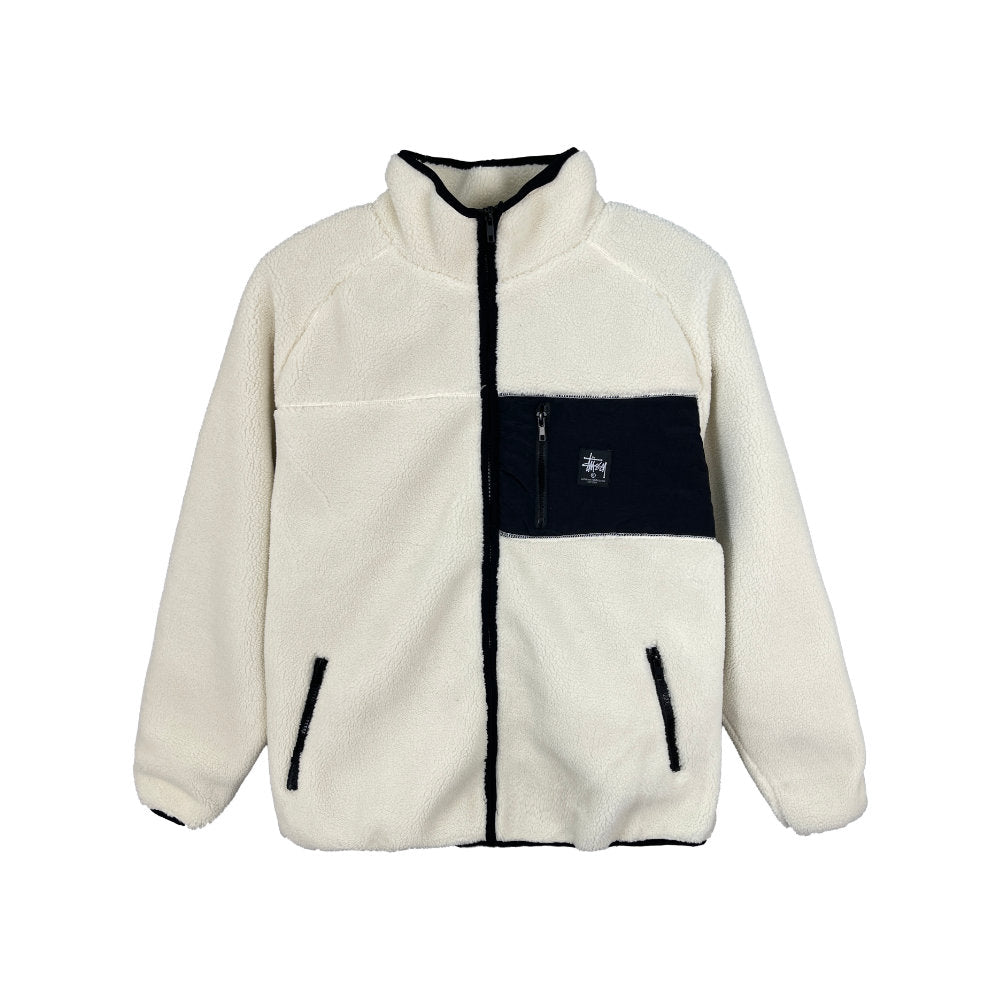 Stussy Work Sherpa Zip Crew Natural