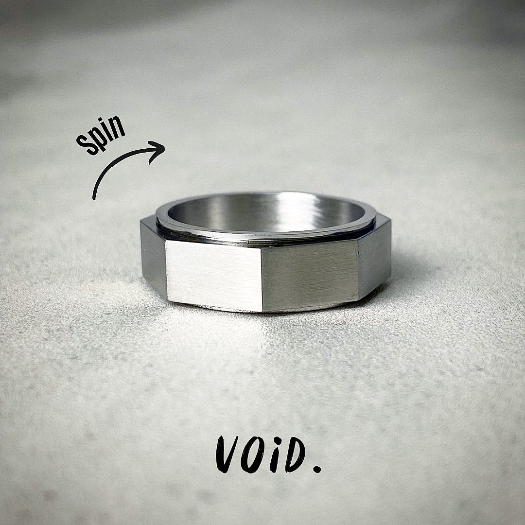 Hex Nut Spinner Stainless Steel Ring - RING118VD