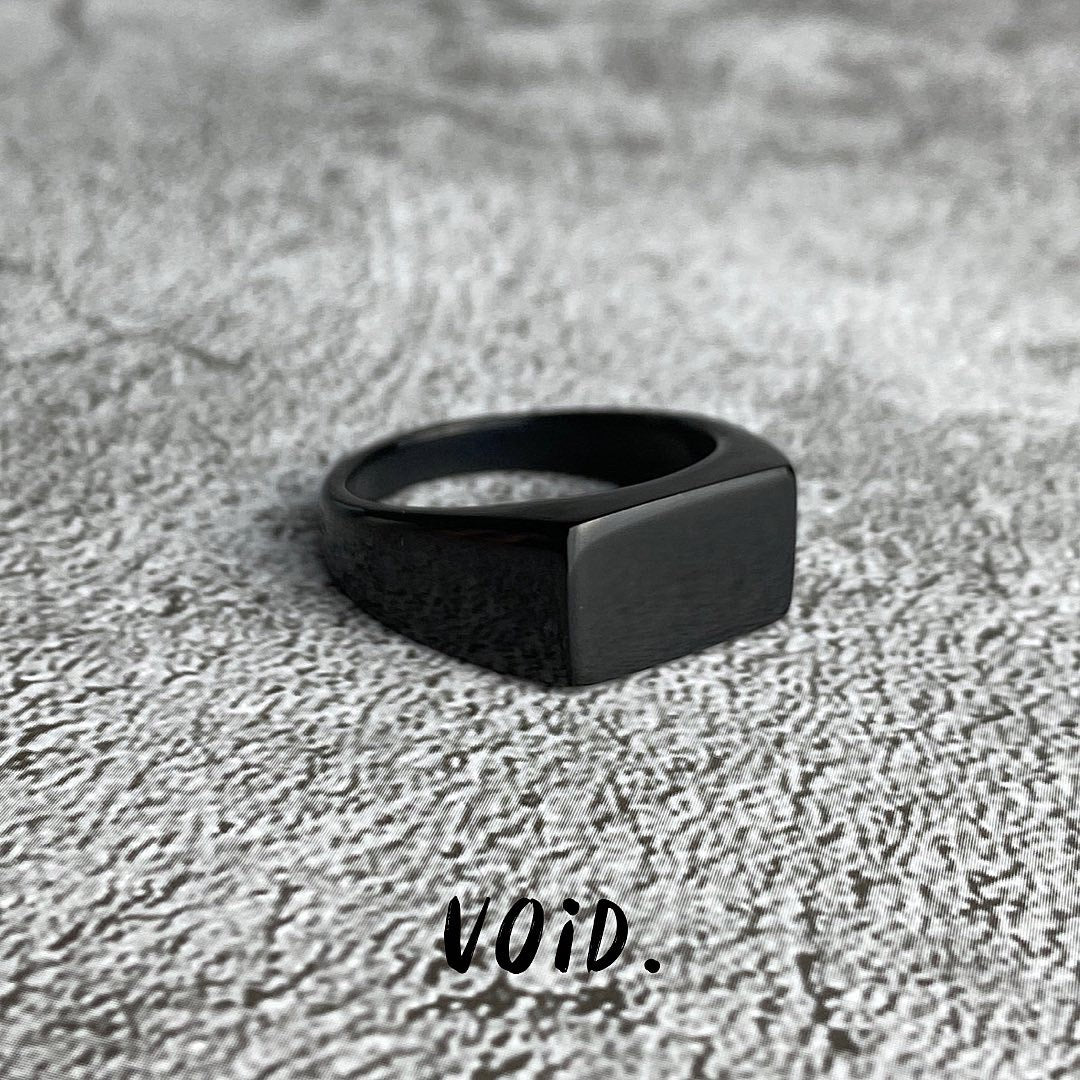 Narrow Black Flat Stainless Steel Ring - RING85VD
