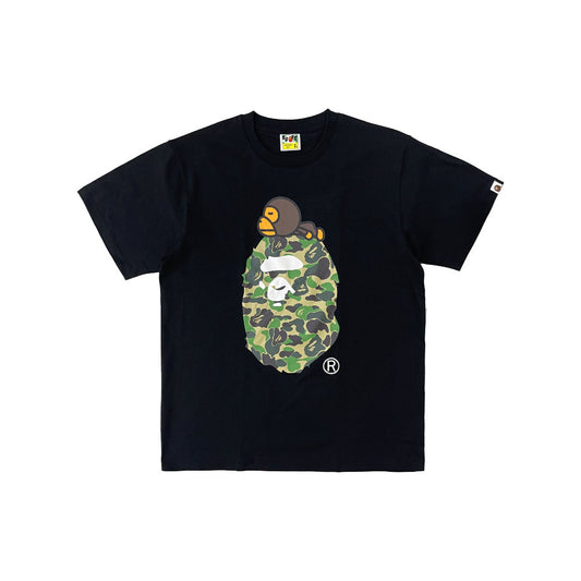 BAPE ABC Camo Milo On Big Ape Tee Black
