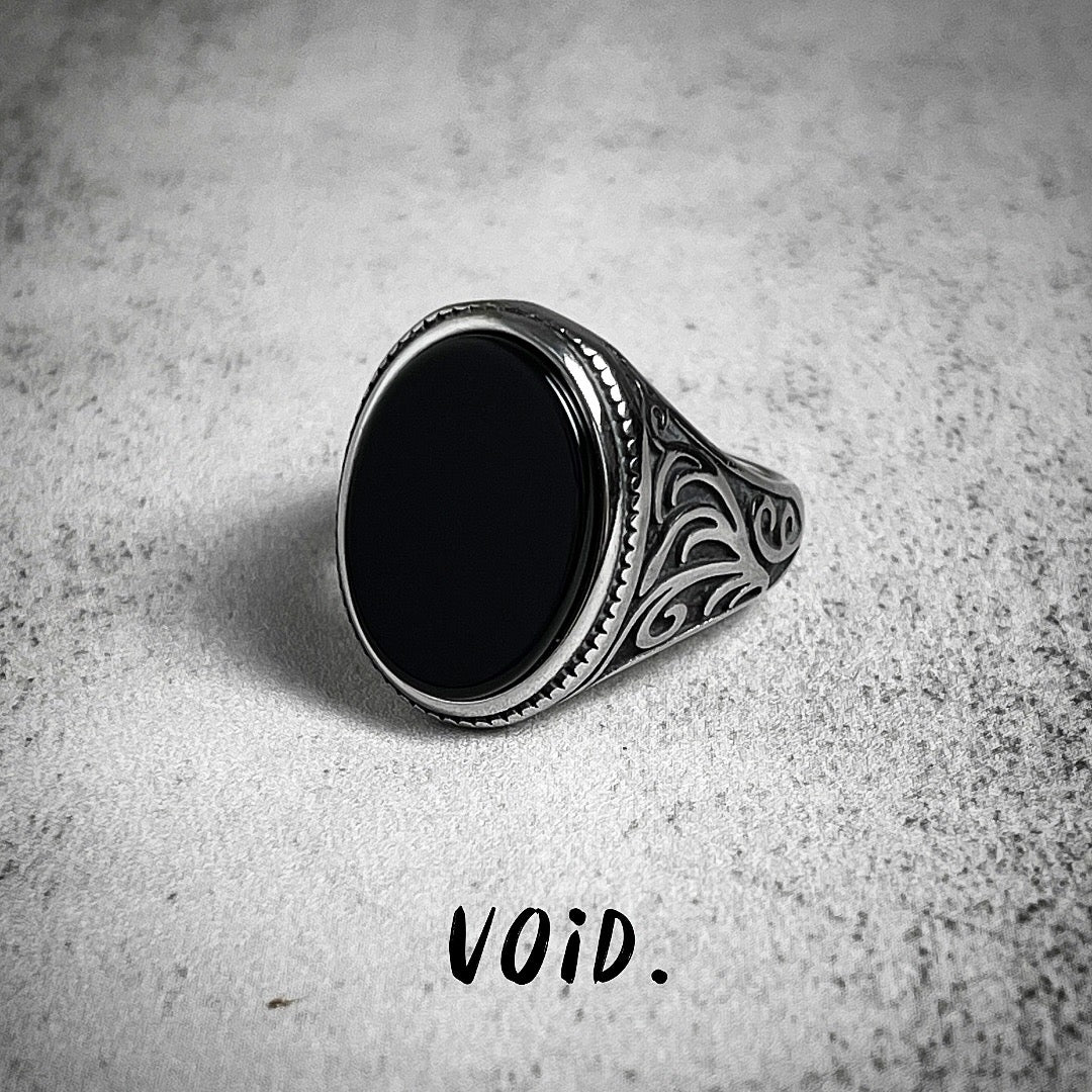 Onyx Tribal Stainless Steel Ring - RING162VD