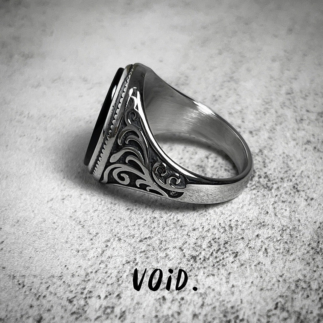 Onyx Tribal Stainless Steel Ring - RING162VD