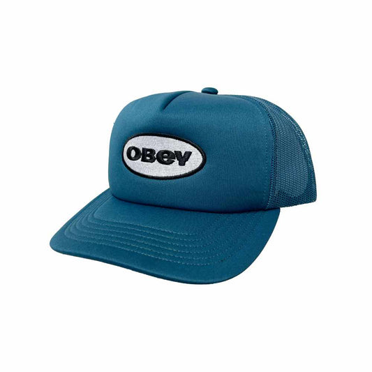 Obey Oval Logo Trucker Cap Blue