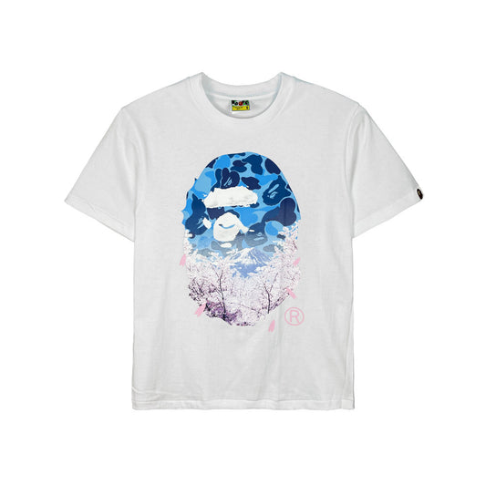 BAPE Sakura Photo Ape Head Tee White