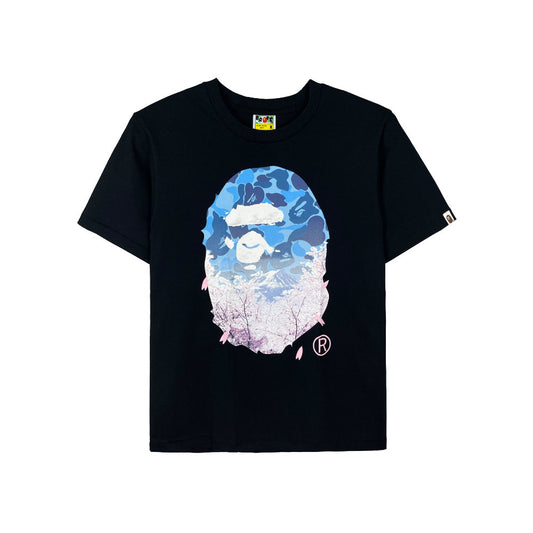 BAPE Sakura Photo Ape Head Tee Black