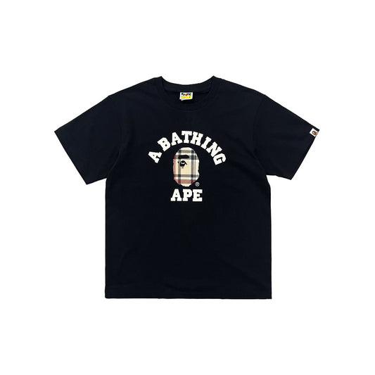 BAPE Check College Tee Black