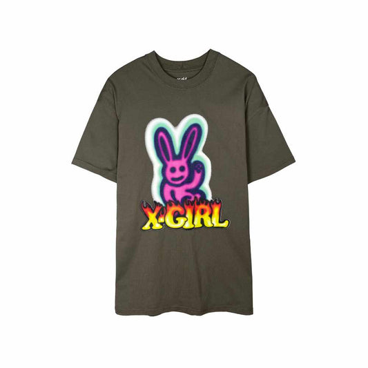 X-Girl Graffiti Bunny OS Tee Smoke