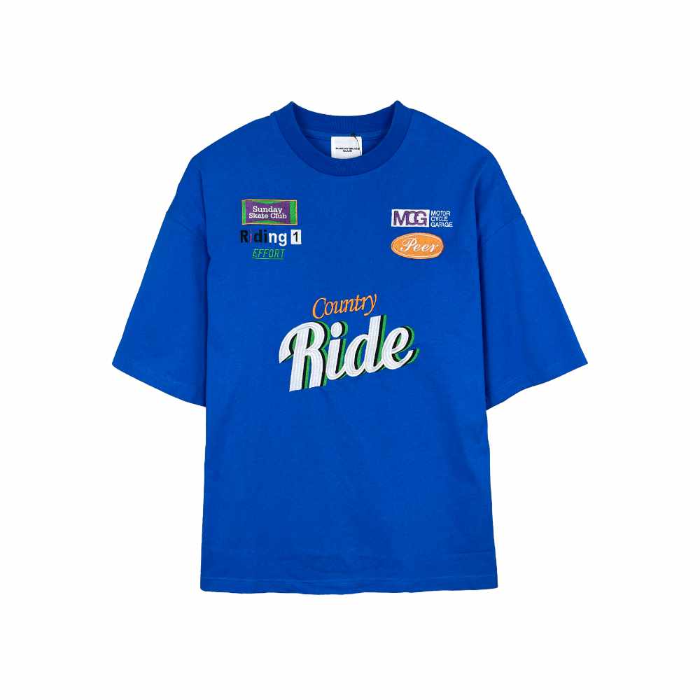 Sunday Skate Club Racing Motif Tee Blue