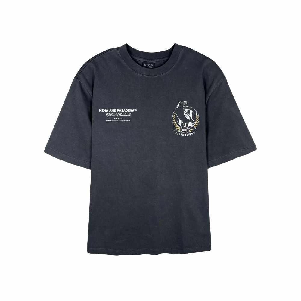 NXP Collingwood Magpies AFL Oversized Tee Pigment Black