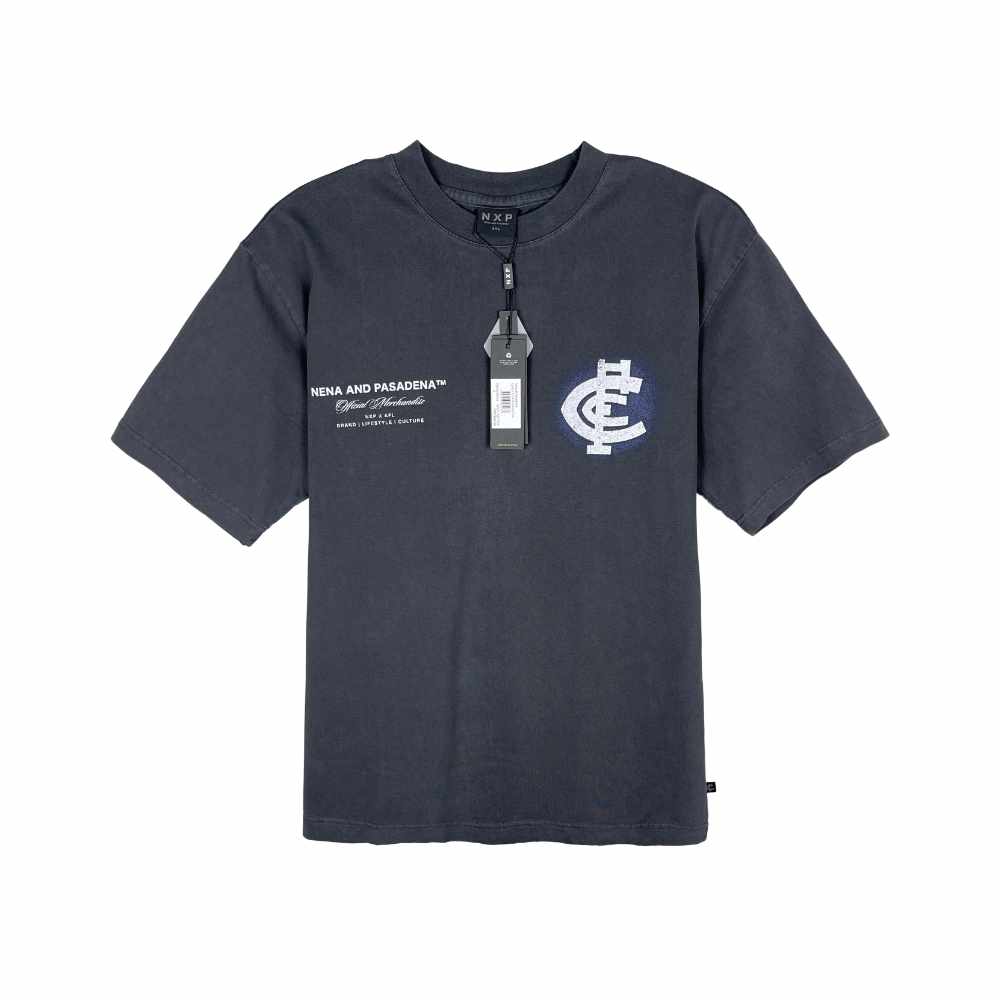 NXP Carlton Blues AFL Oversized Tee Pigment Black