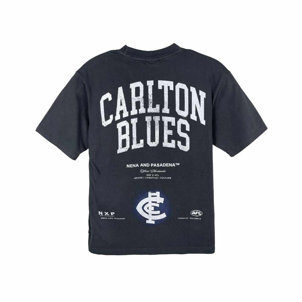 NXP Carlton Blues AFL Oversized Tee Pigment Black