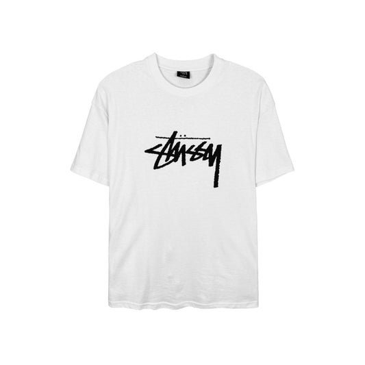Stussy Solid Stock Logo SS Tee White