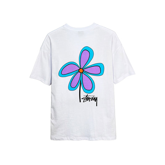 Stussy Flower 50/50 Tee White