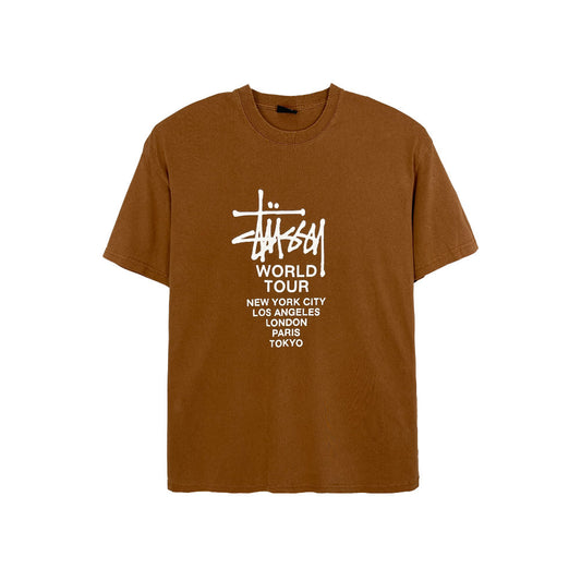 Stussy World Tour Tee Brown