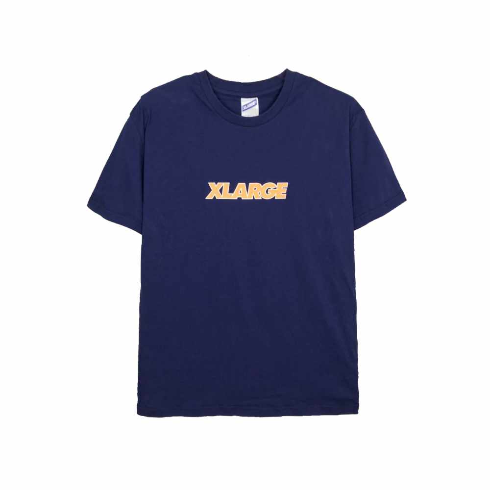 XLarge Text Logo SS Tee Navy/Orange