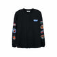 WEGO Heavyweight Patch Logo Long Sleeve Tee Black