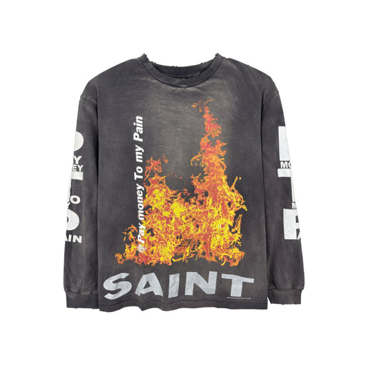 Saint Mxxxxxx X Pay Money To My Pain LS Tee Washed Black