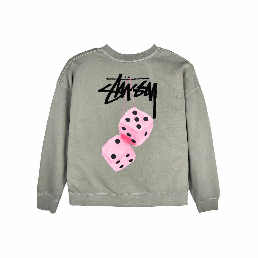 Stussy Fuzzy Dice OS Crew Pigment Olive