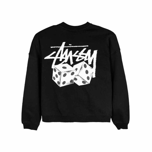 Stussy Pair Of Dice Oversized Crew Black