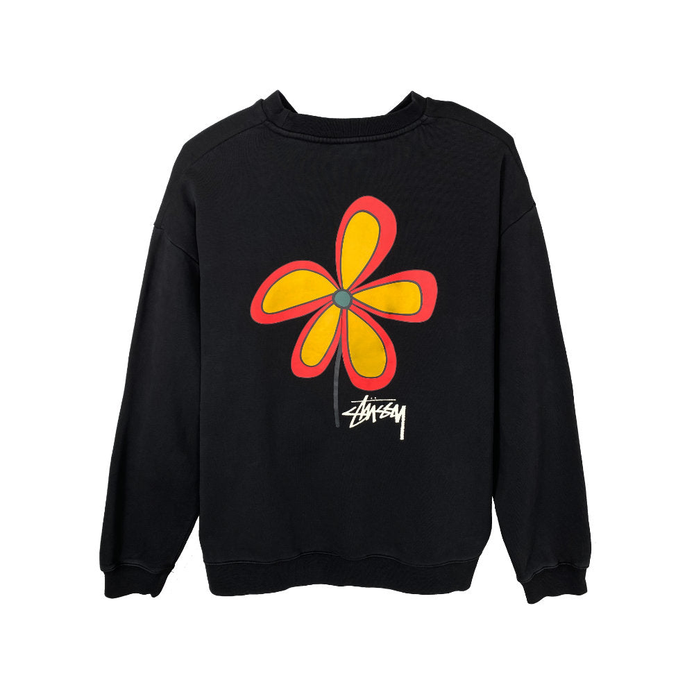 Stussy Pigment Flower 50/50 Crew Black