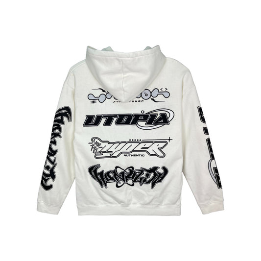 ABSENT Embroidery Hoodie White