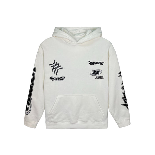 ABSENT Embroidery Hoodie White