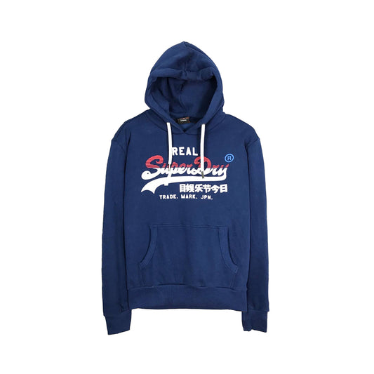 Superdry Vintage Logo Stripe Hoodie Navy