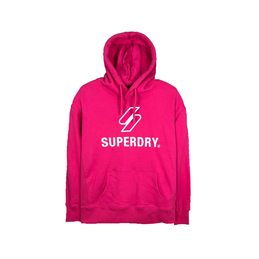 Superdry Code Applique Oversized Hoodie Pink