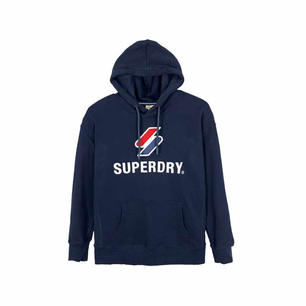 Superdry Code Applique Oversized Hoodie Navy