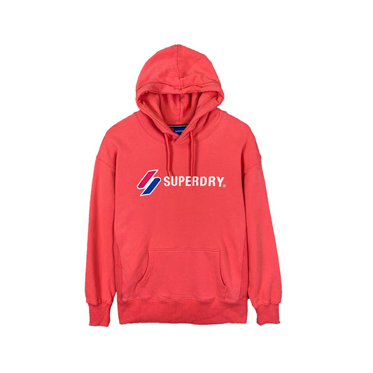 Superdry Code Applique Oversized Hoodie Coral