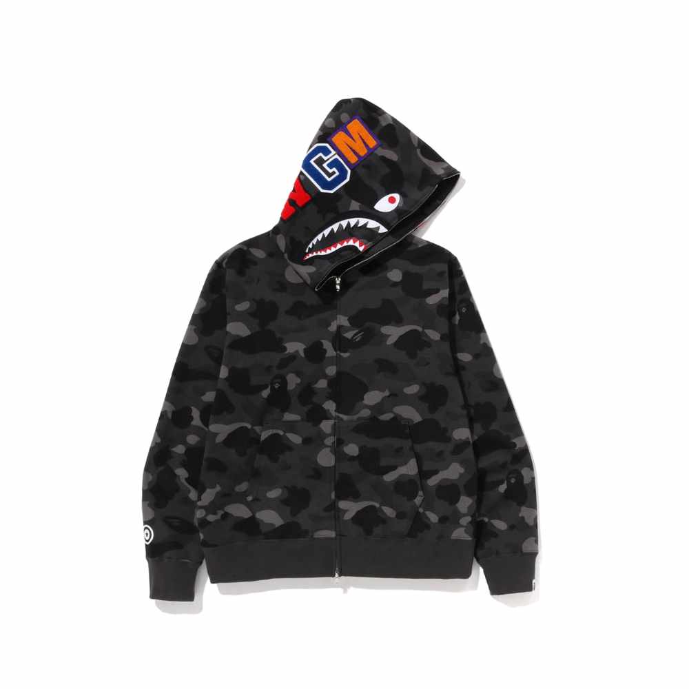 BAPE Color Camo Shark Full Zip Hoodie Black