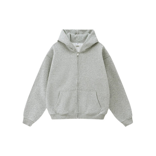 Plain Oversized Jacket Light Gray