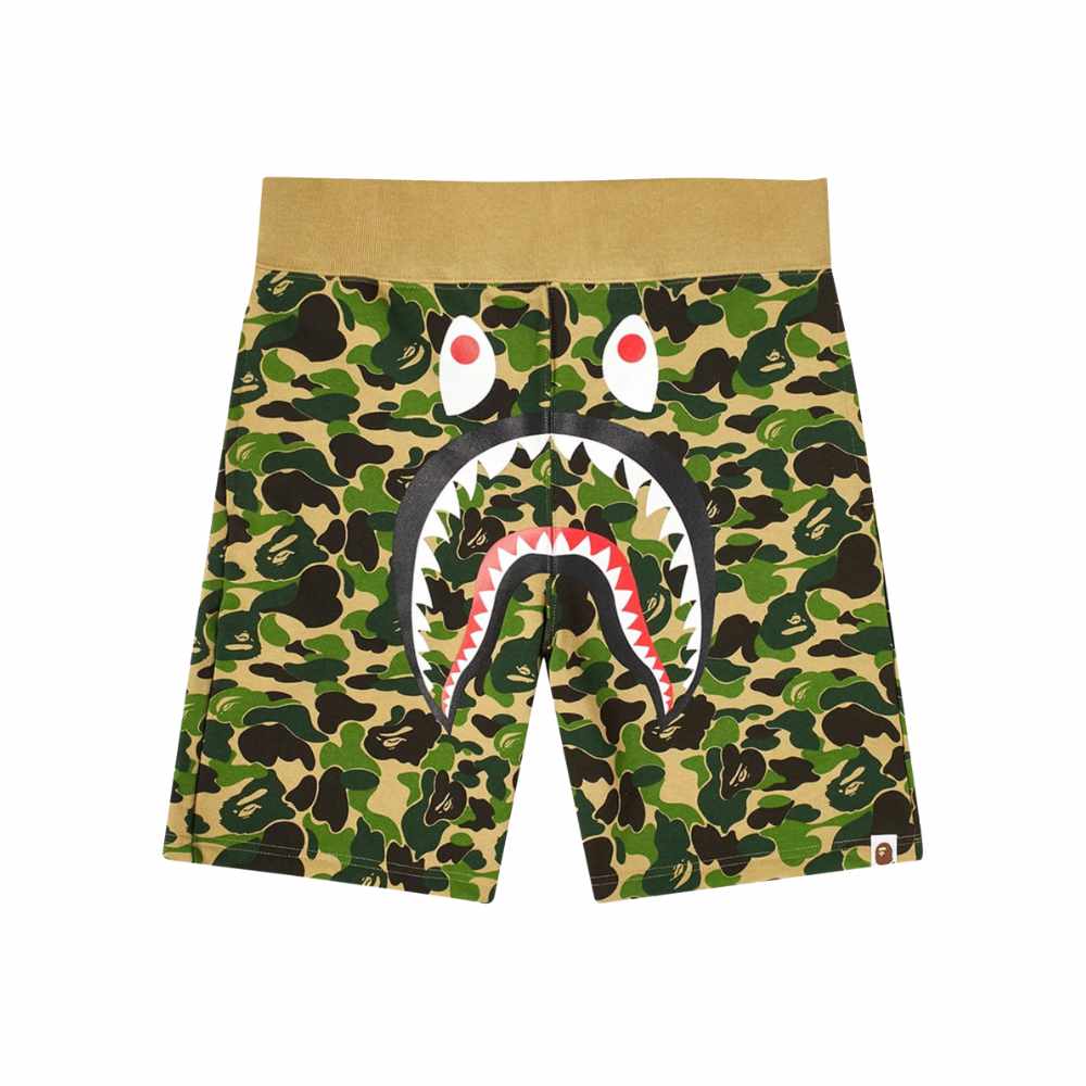 BAPE ABC Camo Shark Sweat Shorts Green