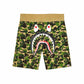 BAPE ABC Camo Shark Sweat Shorts Green