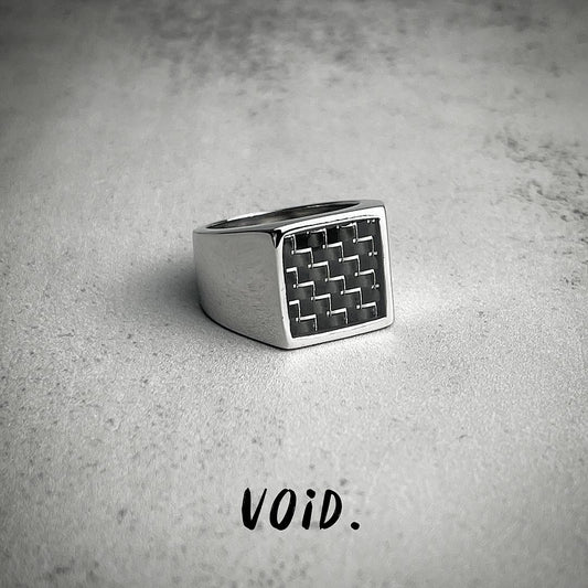 Signet Carbon Fiber Stainless Steel Ring - RING157VD