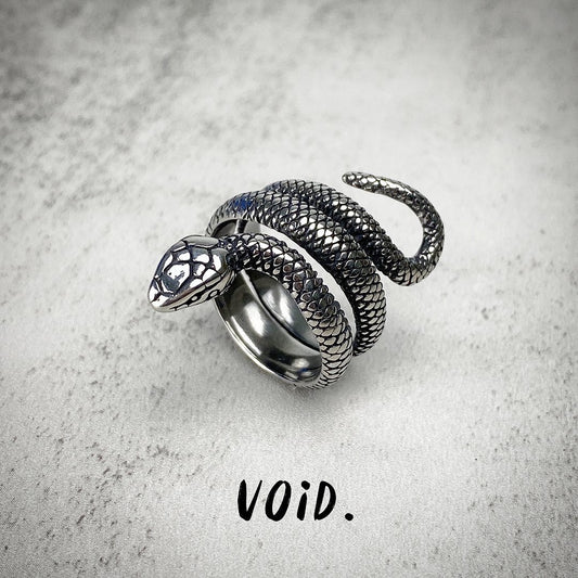 Snake Twirl Stainless Steel Ring - RING129VD