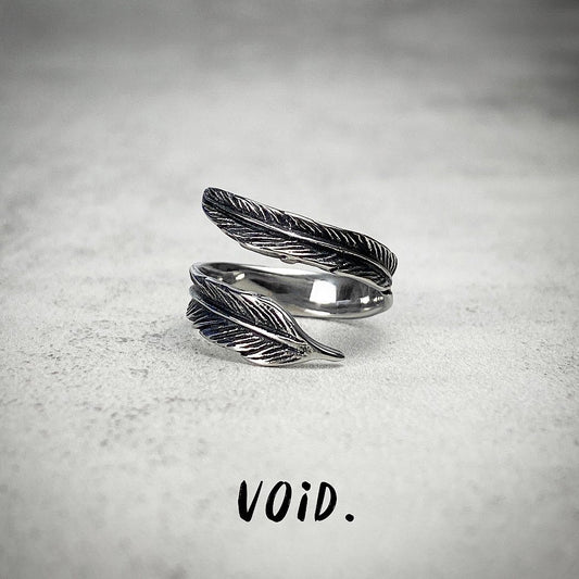 Feather Swirl Stainless Steel Ring - RING131VD