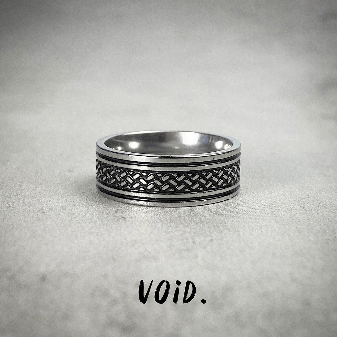 Patterned Stainless Steel Ring - RING132VD