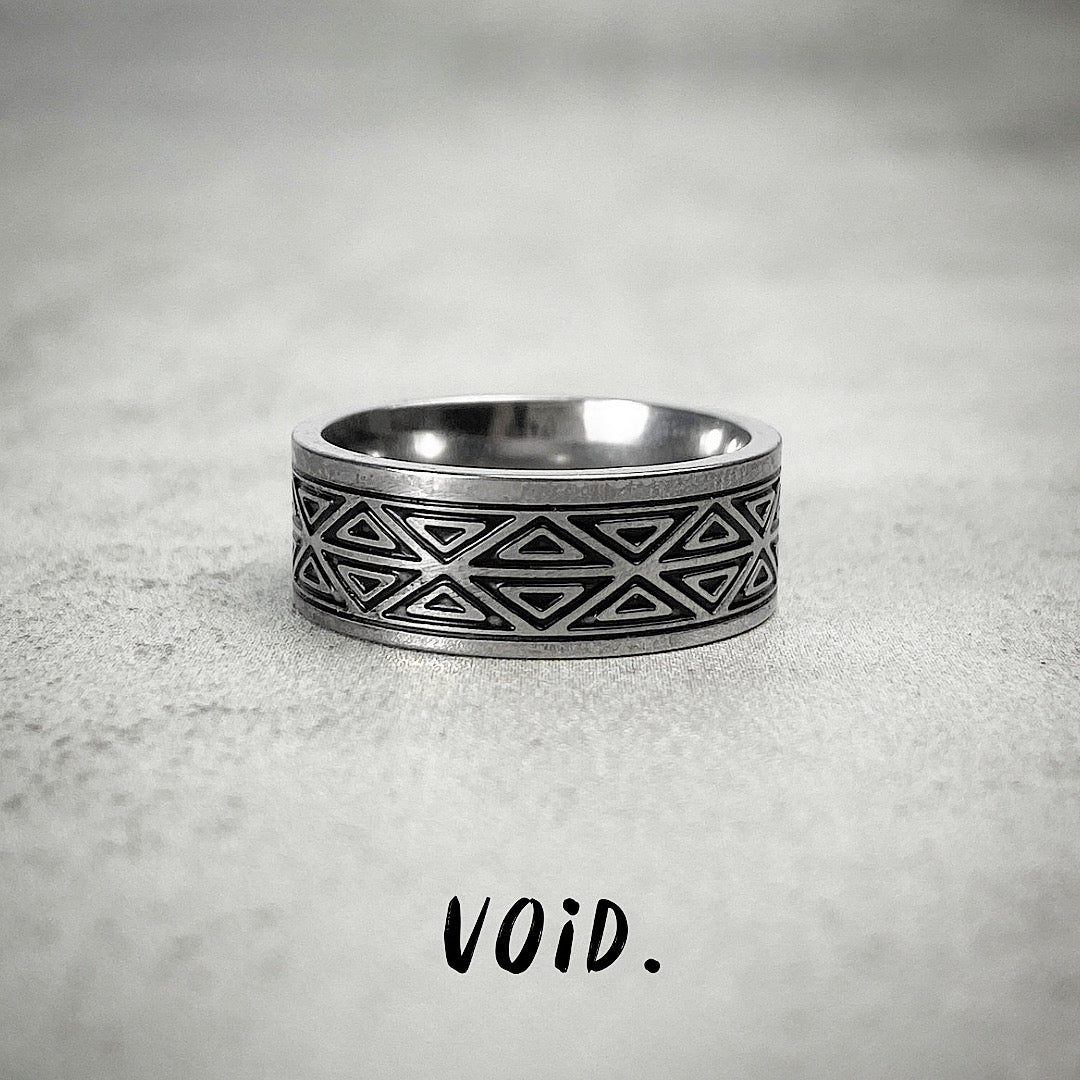 Patterned Stainless Steel Ring - RING133VD