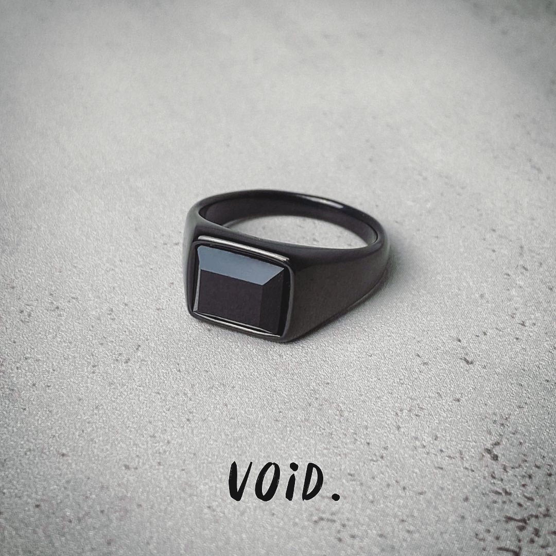 Narrow Onyx Black Stainless Steel Ring - RING125VD