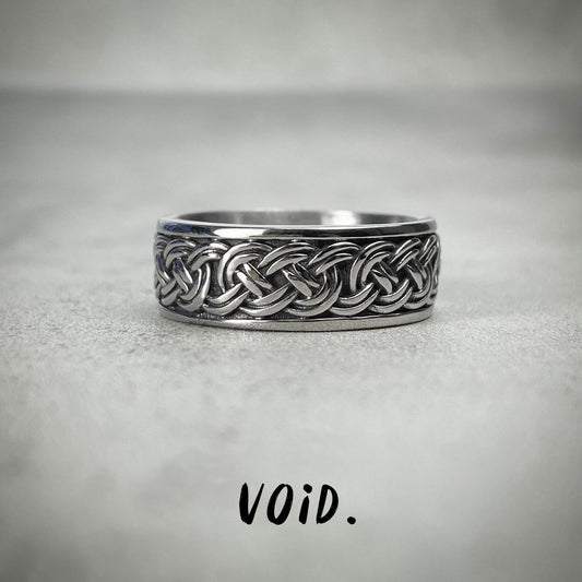 Weave Pattern Stainless Steel Ring - RING141VD