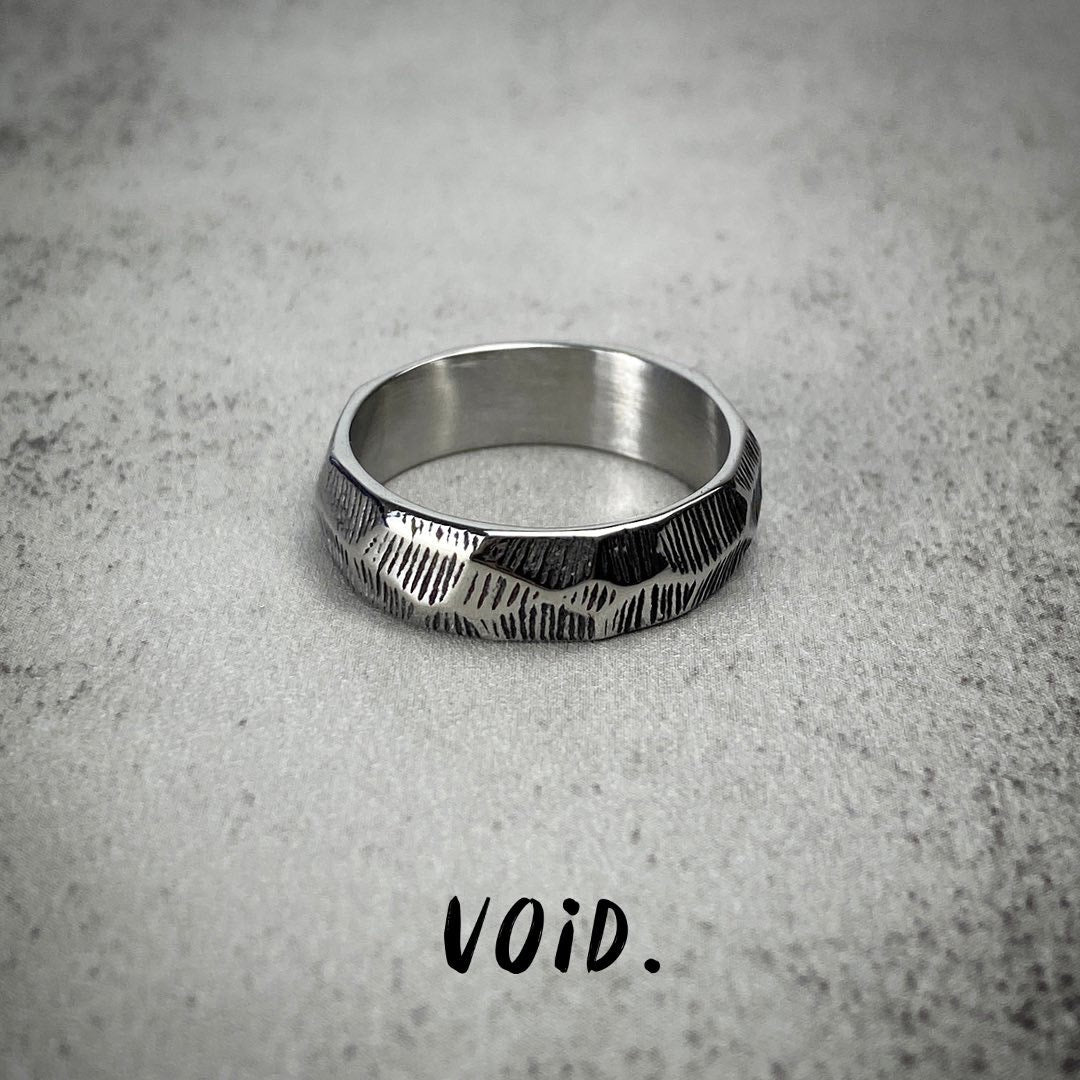 Hammered Stainless Steel Ring - RING143VD