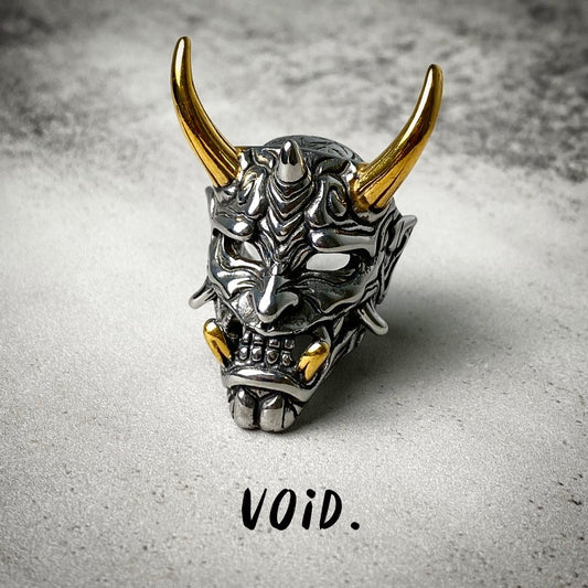 Japanese Demon Oni Stainless Steel Ring - RING153VD