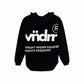 WNDRR Offcut Curved Hem Hood Sweat Black