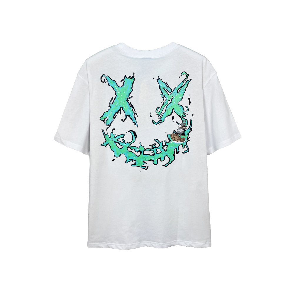 RIC Ricky is Clown Nautical Paint Smiley Tee White