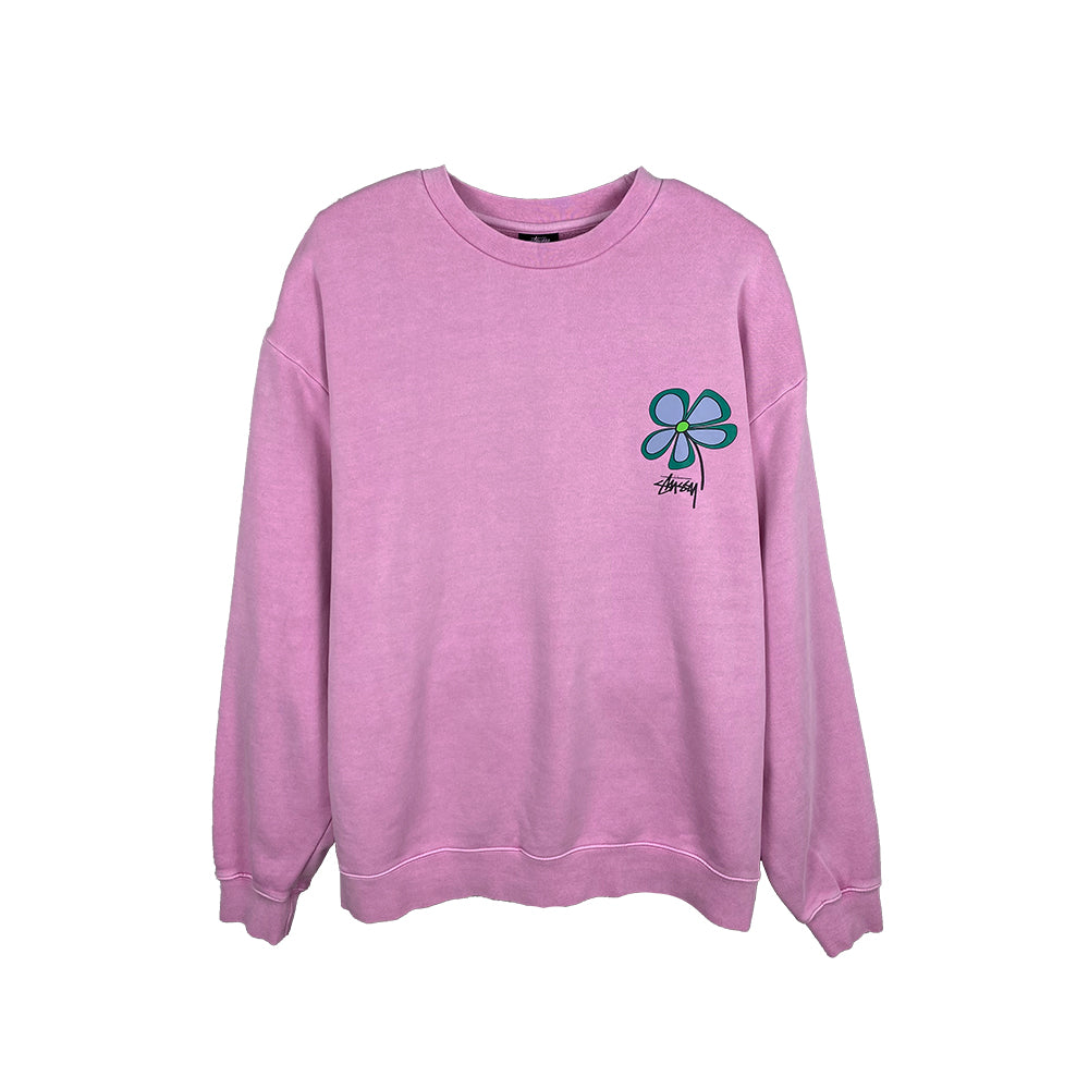 Stussy Flower 50/50 Sweatshirt Pigment Candy Pink