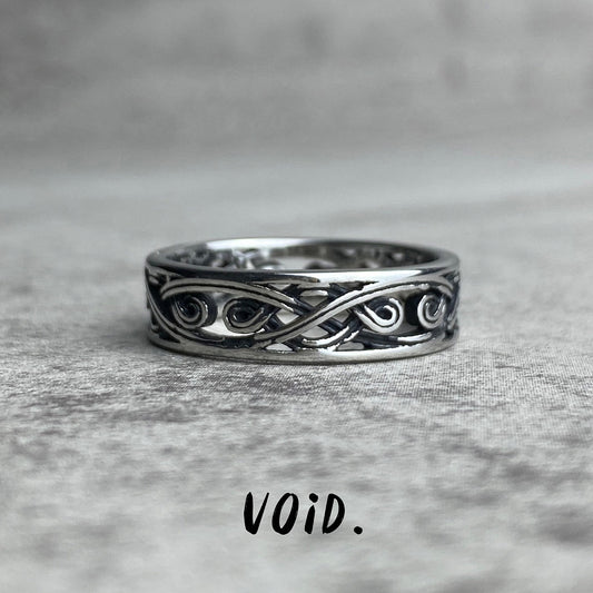 Cloud Patterned Stainless Steel Ring - RING98VD