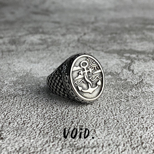Anchor Signet Stainless Steel Ring - RING71VD
